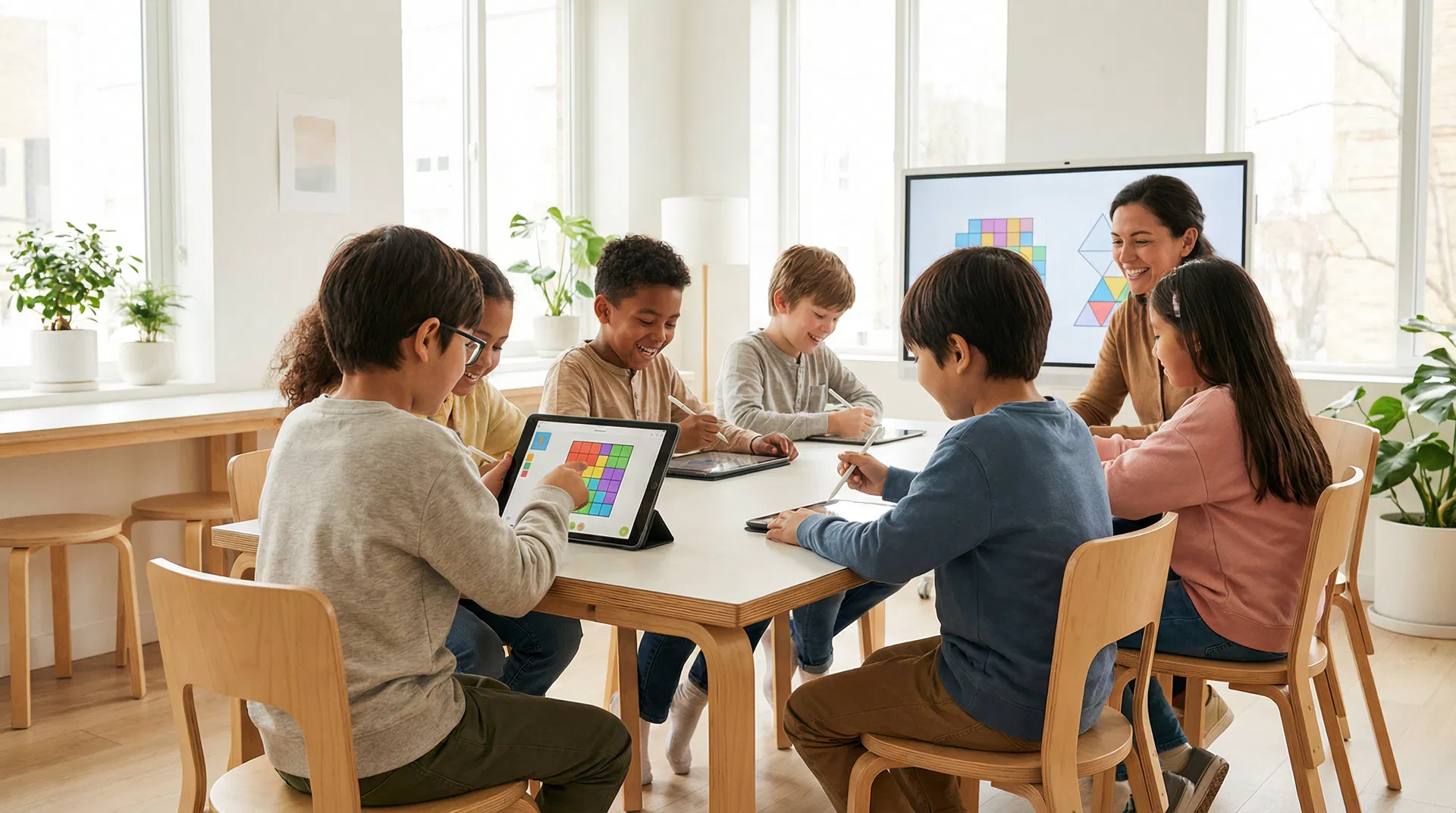 Child taking cognitive assessment