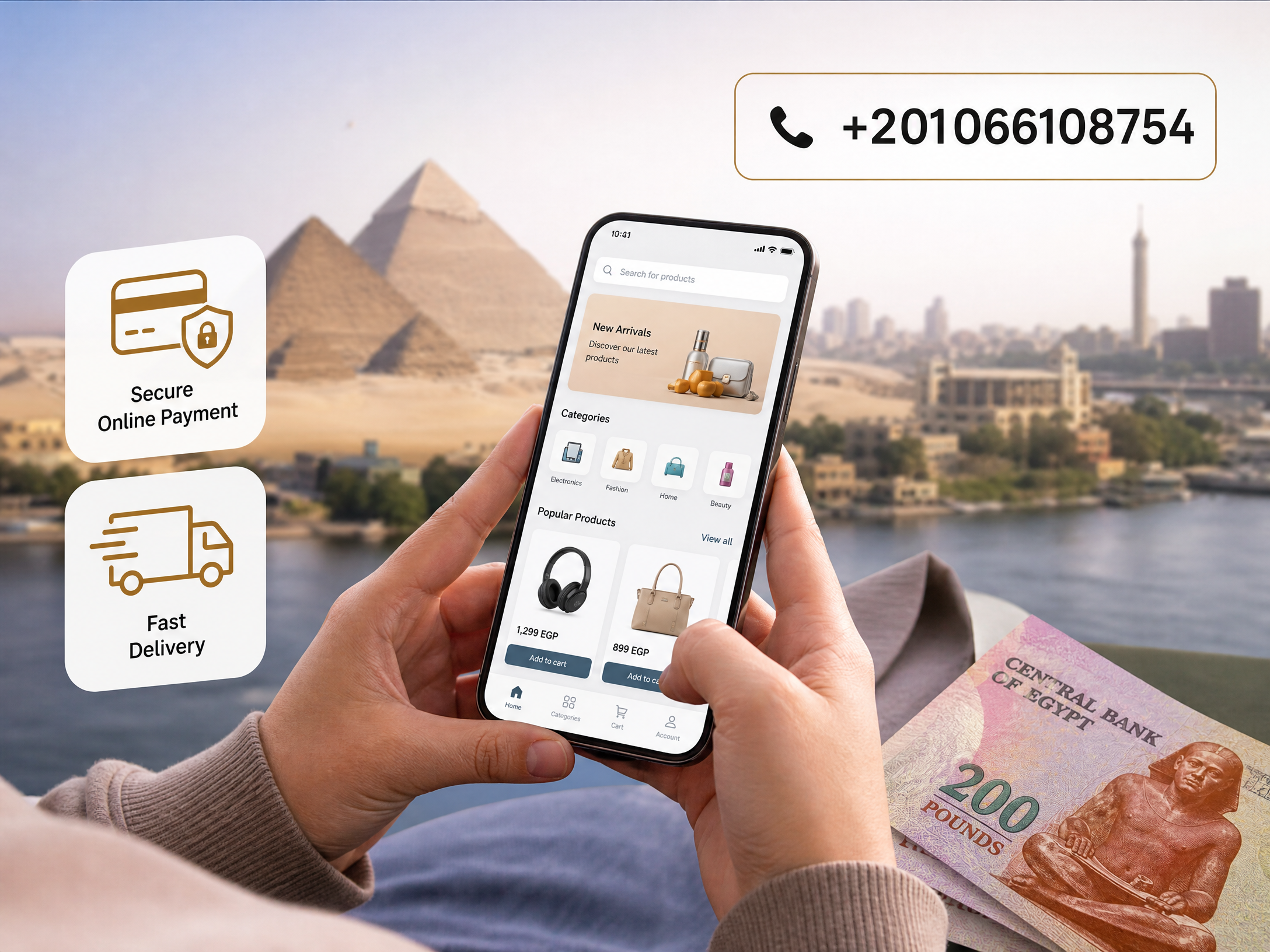 صورة توضيحية للتجارة الإلكترونية في مصر