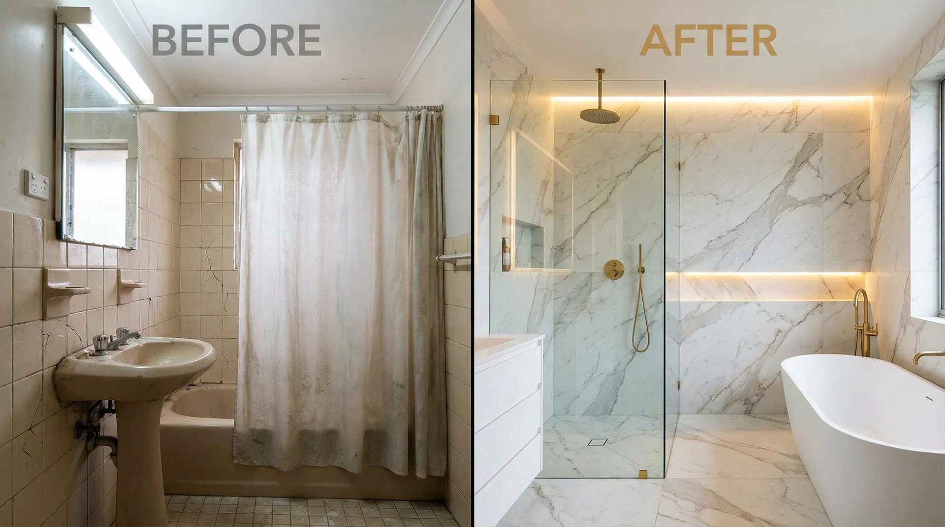 Before and after renovation