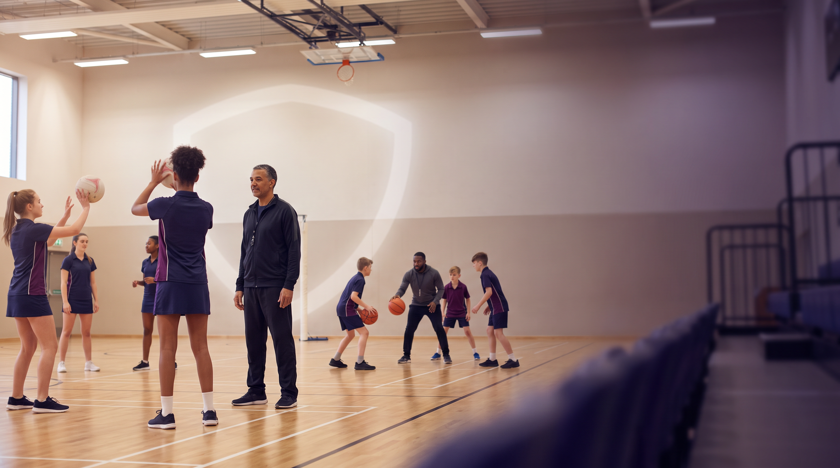 Youth basketball and netball coaches creating a safe, supervised club environment