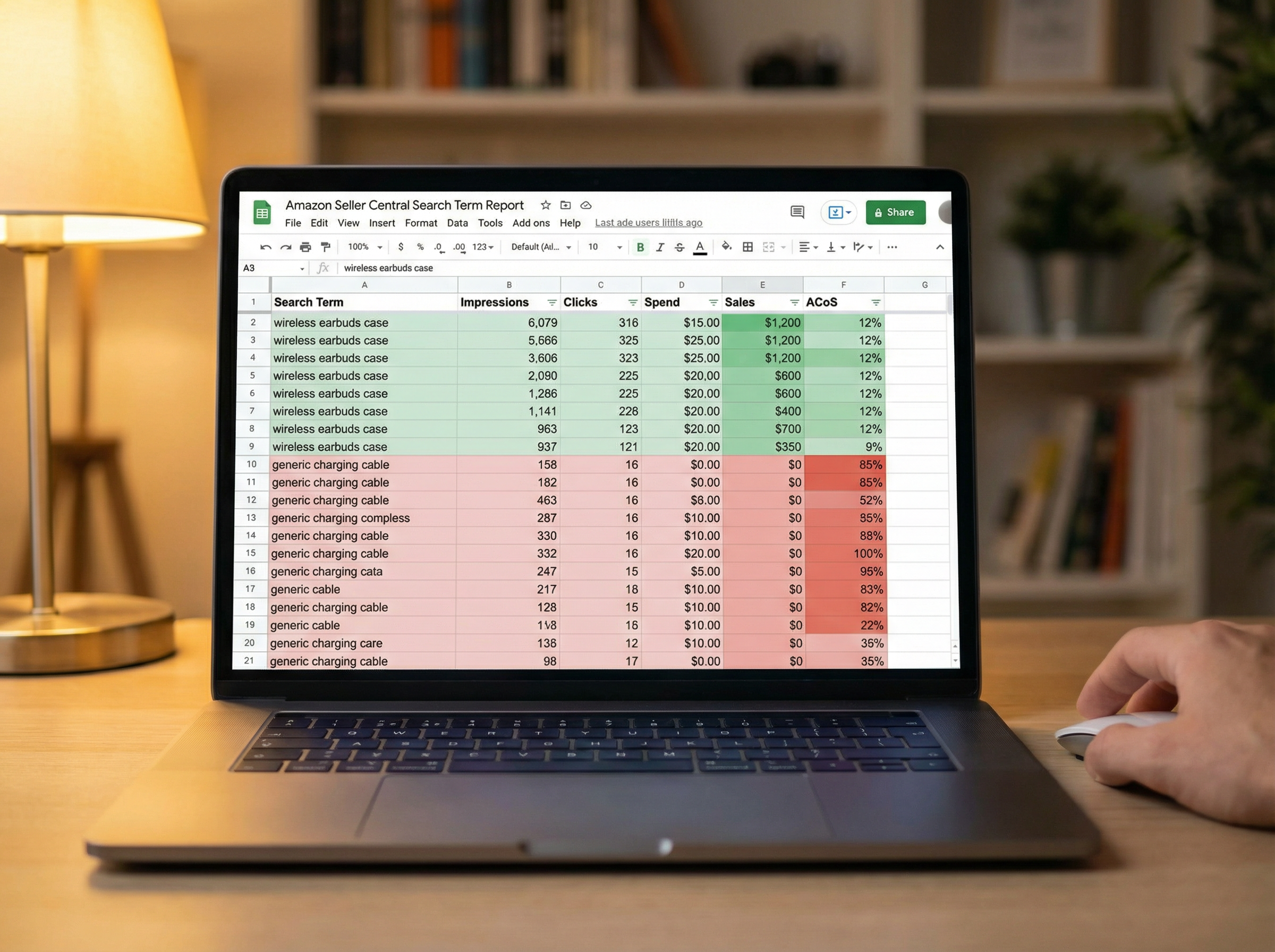 Amazon Seller Central Search Term Report Screenshot
