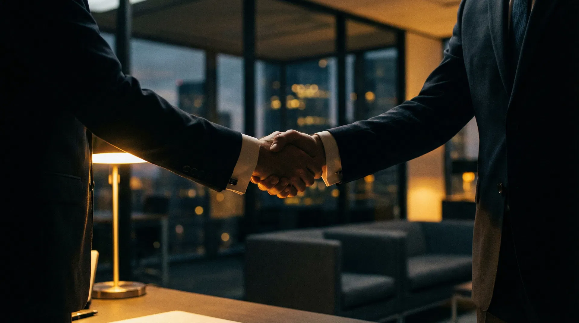 Business partnership handshake