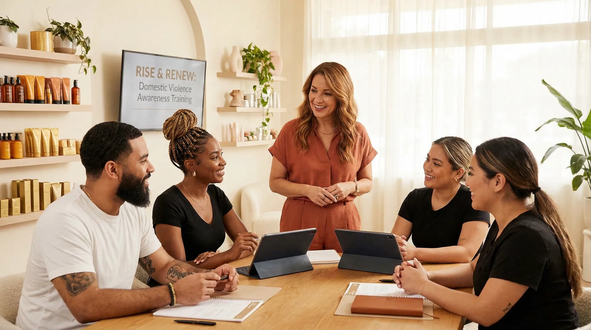 Beauty professionals in training