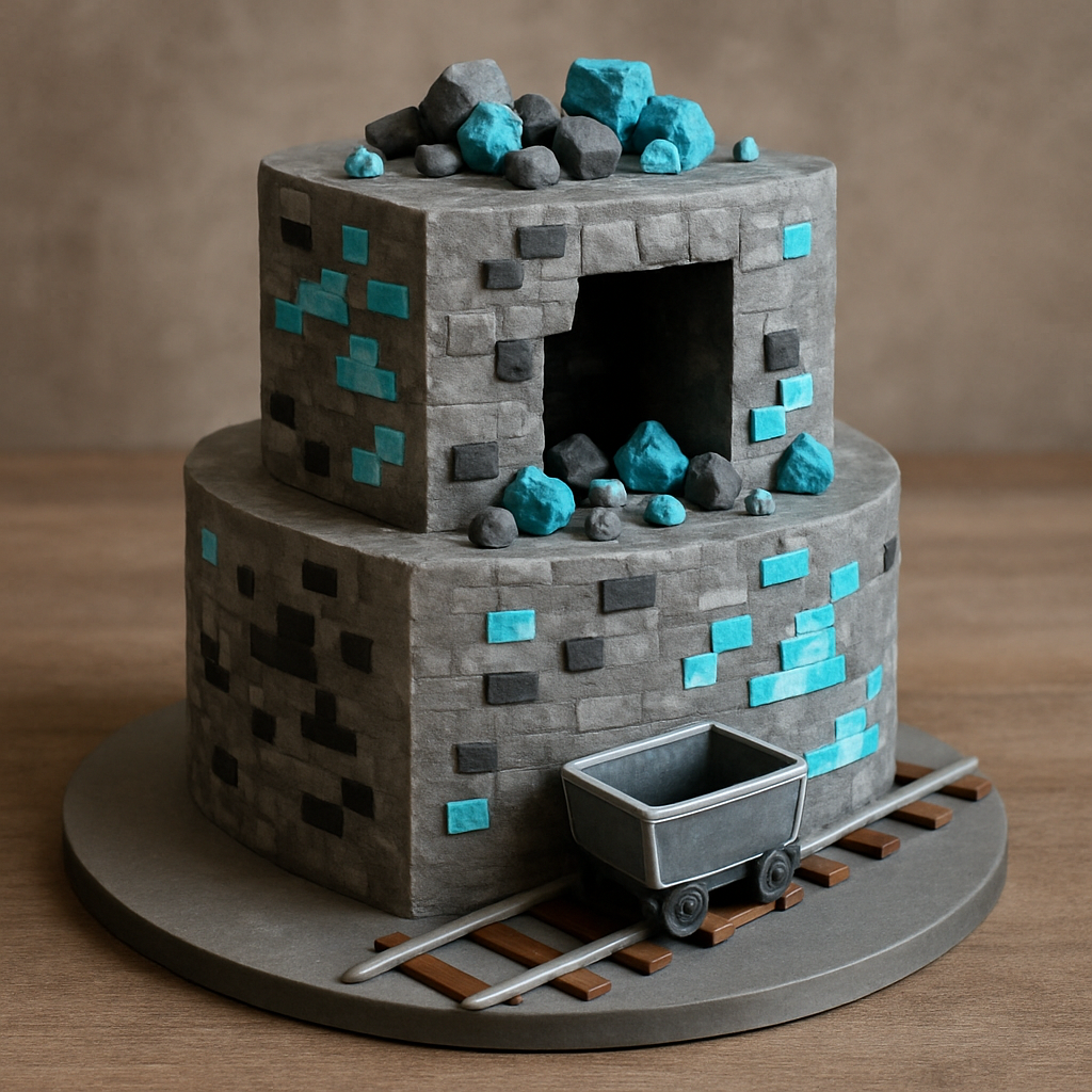 Bolo Minecraft - Tesouros da Mina