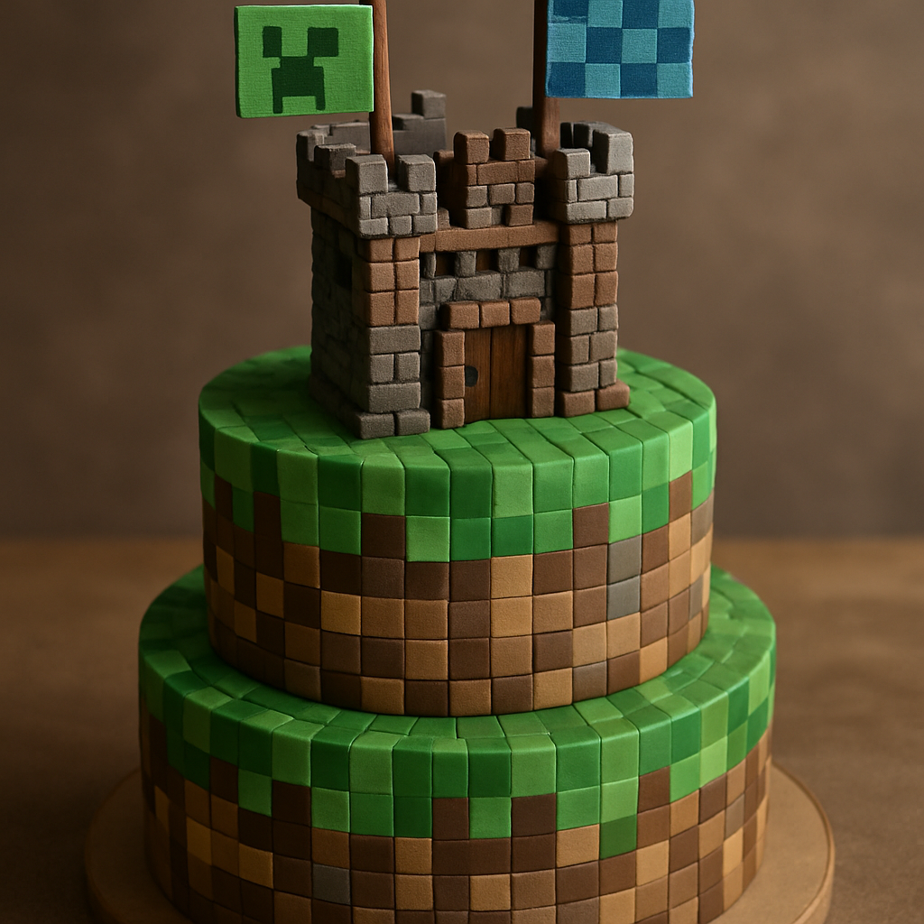 Bolo Minecraft - O Castelo Medieval