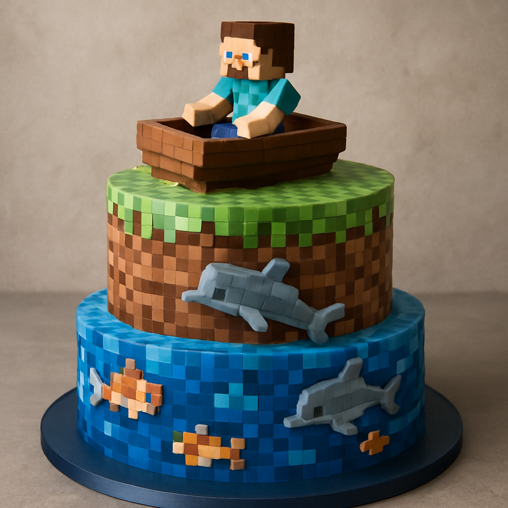 Bolo Minecraft - Aventura Aquática