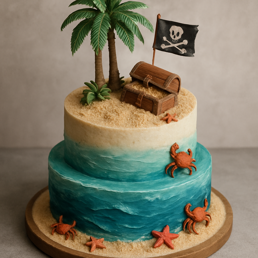 Bolo Pirata - A Ilha do Tesouro Tropical