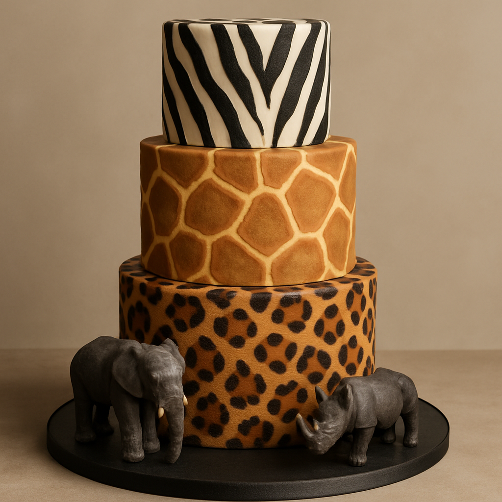 Bolo Animais Selvagens - A Elegância da Savana Africana