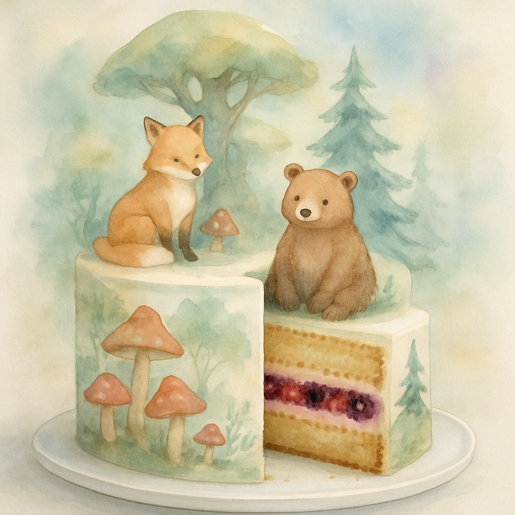 Bolo Animais Selvagens - A Floresta Encantada