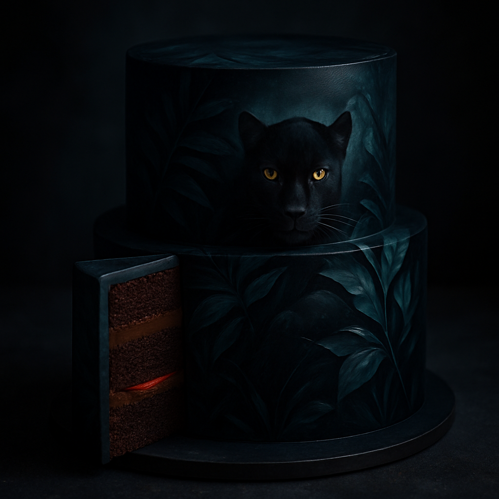 Bolo Animais Selvagens - A Pantera da Selva Noturna