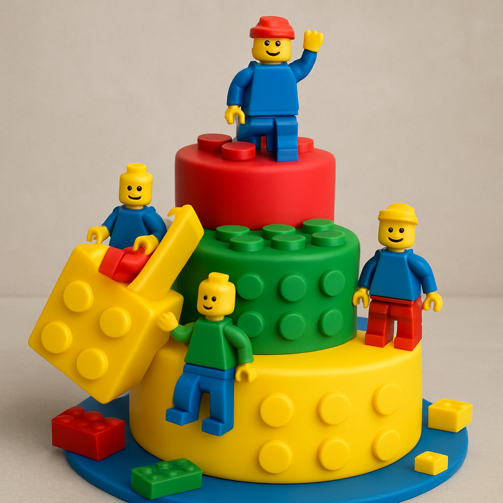 Bolo Lego - Essência das Peças em Camadas