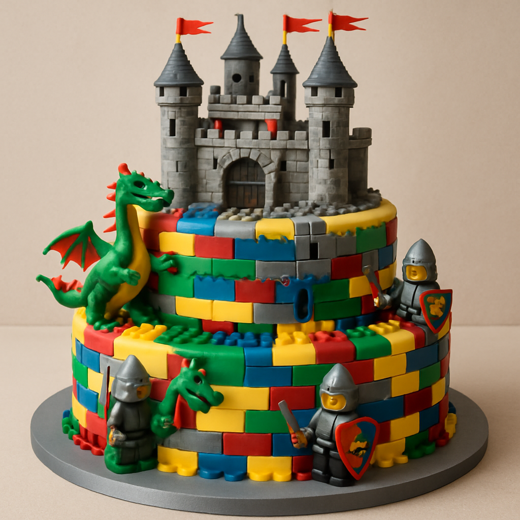 Bolo Lego - Castelo Medieval de Peças