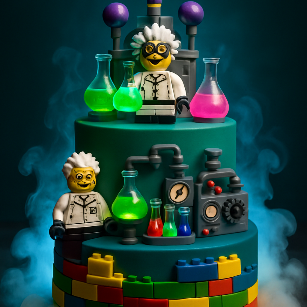 Bolo Lego - Laboratório do Cientista Maluco