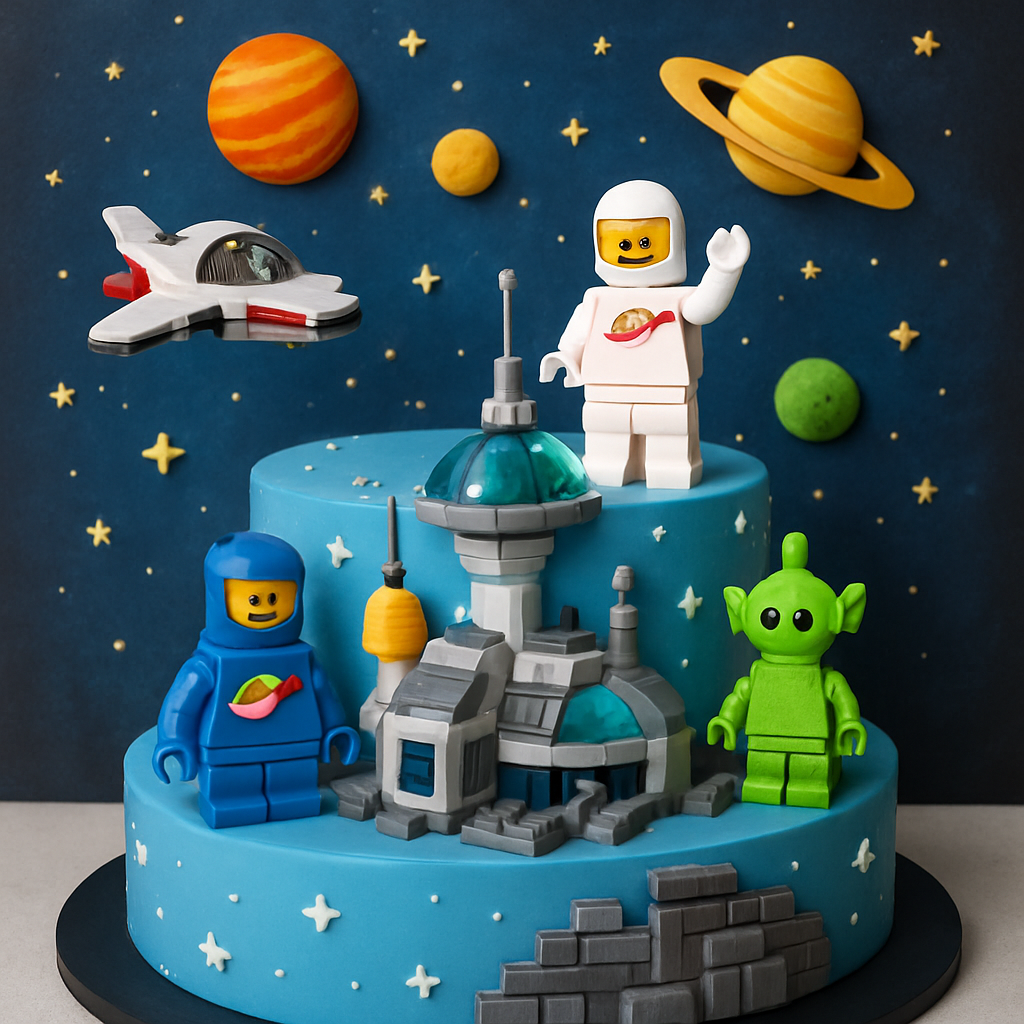 Bolo Lego - Estação Espacial Futurista