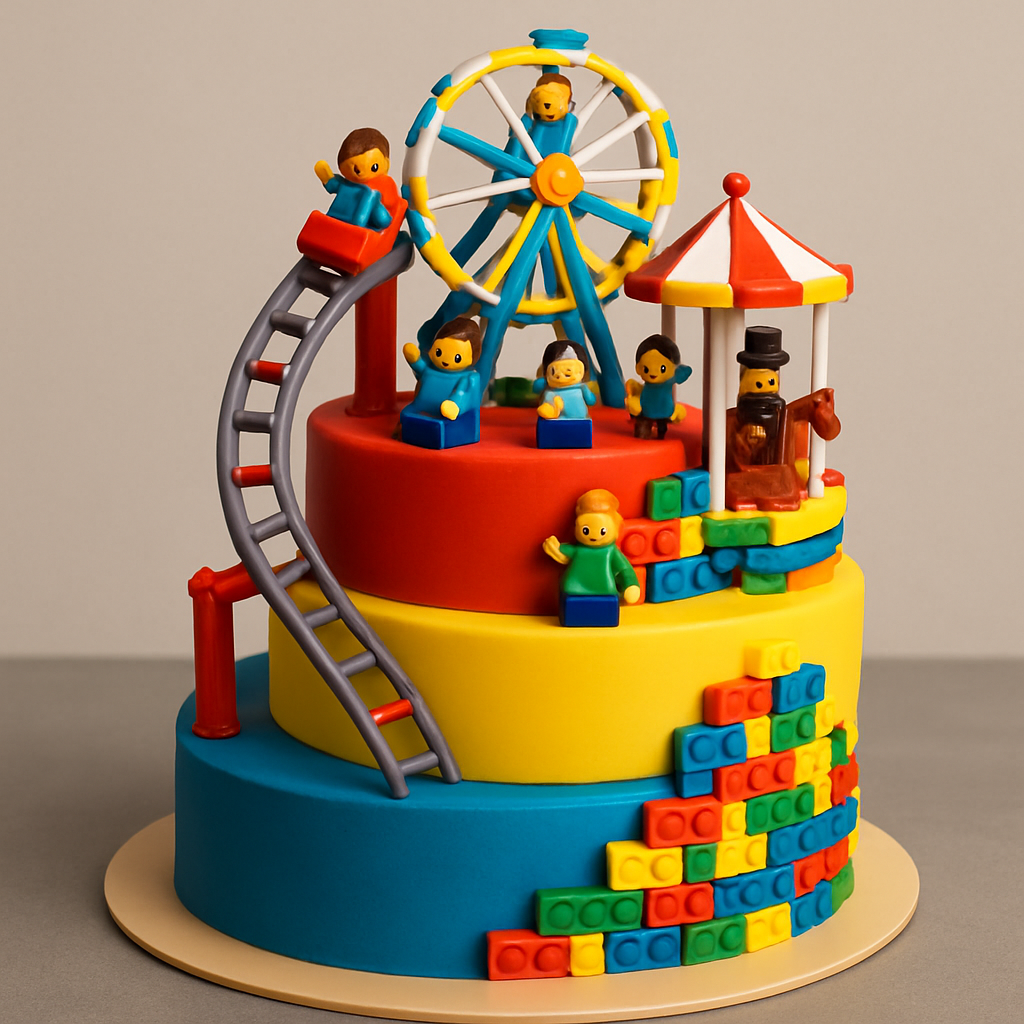 Bolo Lego - Parque de Diversões Lego