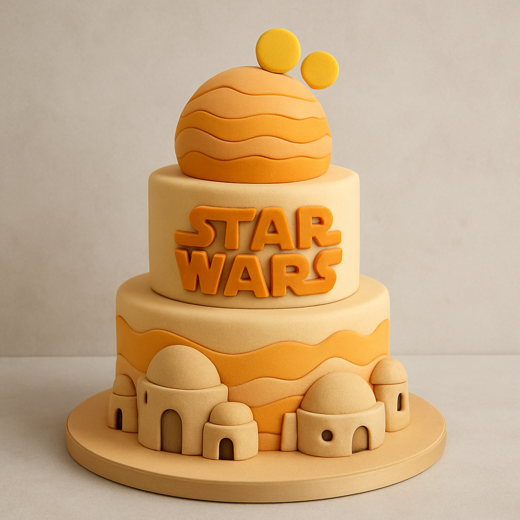 Bolo Star Wars - O Planeta Tatooine Aconchegante