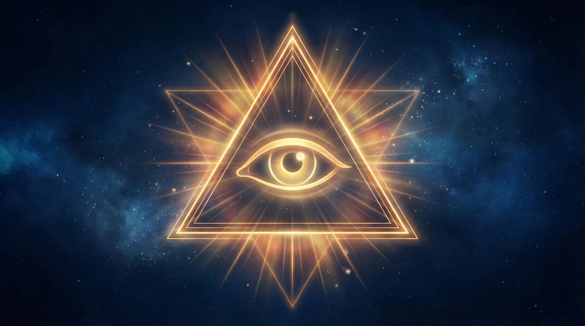 Golden Eye of Providence - Sacred symbol of spiritual enlightenment and divine wisdom representing the Brotherhood of Light