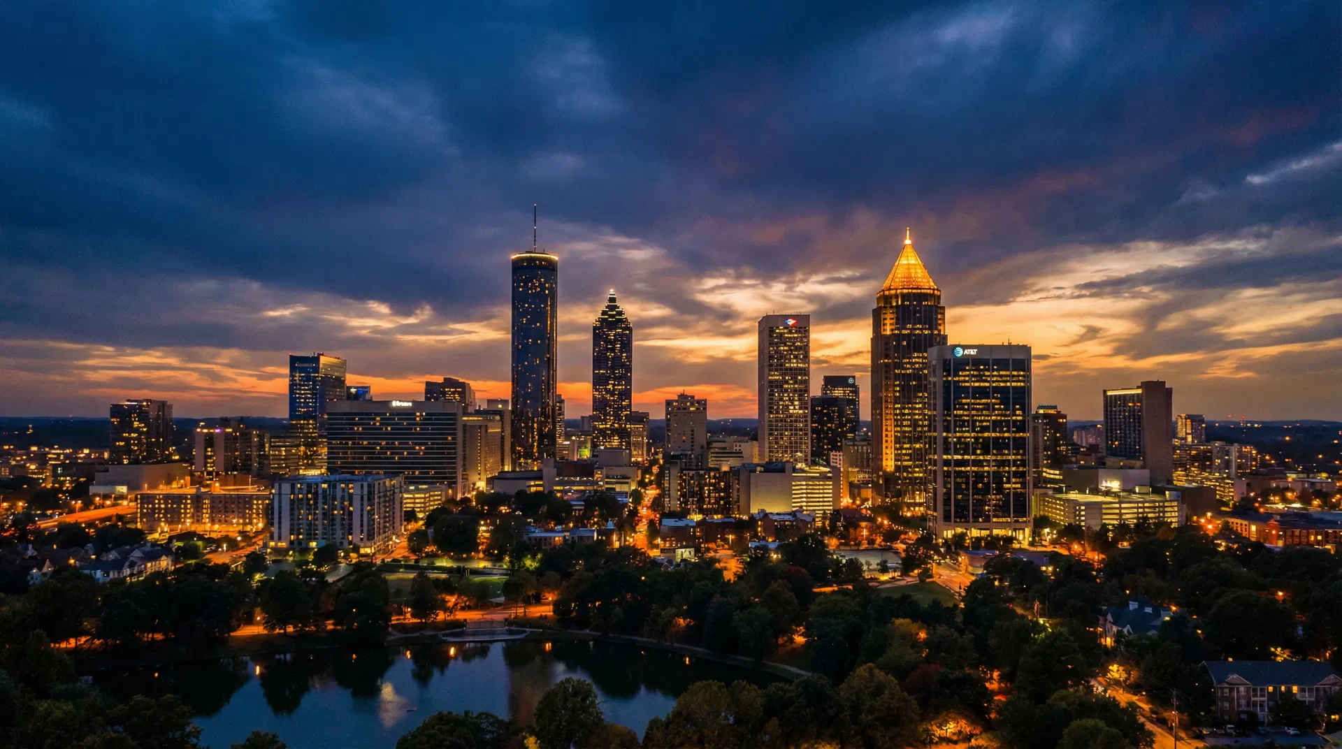 Atlanta skyline at twilight