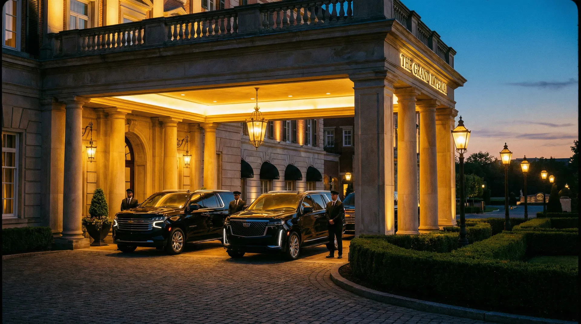 Fleet lineup at luxury hotel