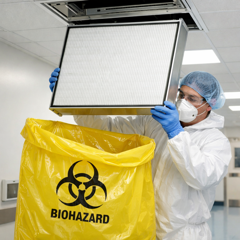 Hepa Filtre Değişimi Nasıl Yapılır (Ameliyathane ve Temiz odalar için) 4 Adım 4: Eski Filtrenin Çıkarılması ve Paketlenmesi