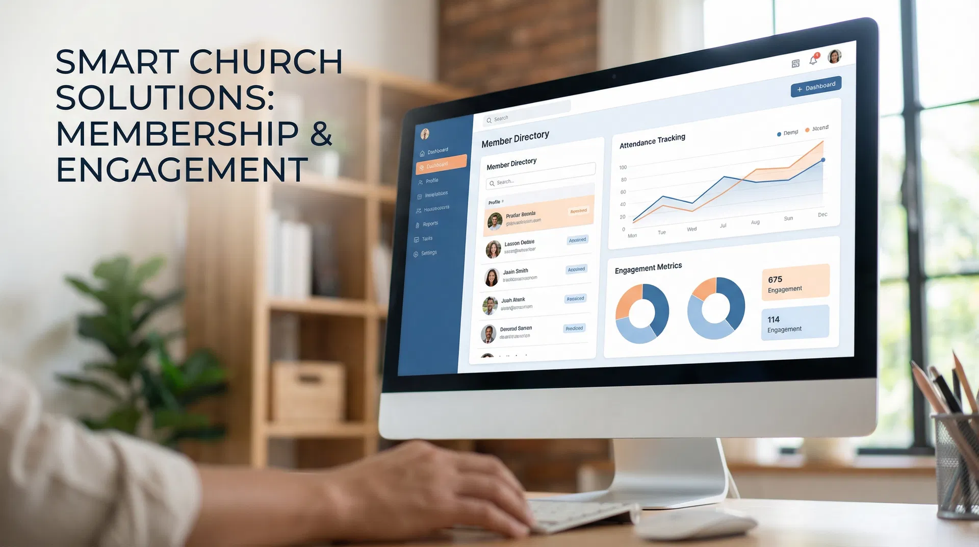 Church membership management software dashboard