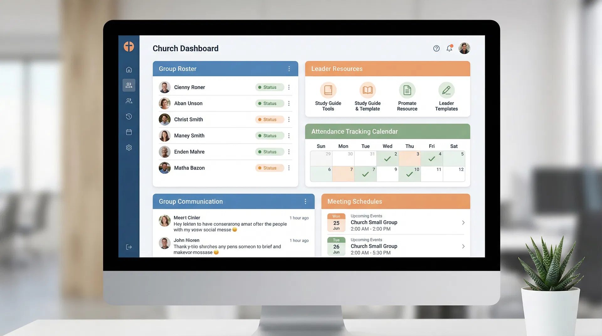 Church Small Group Management Software Dashboard