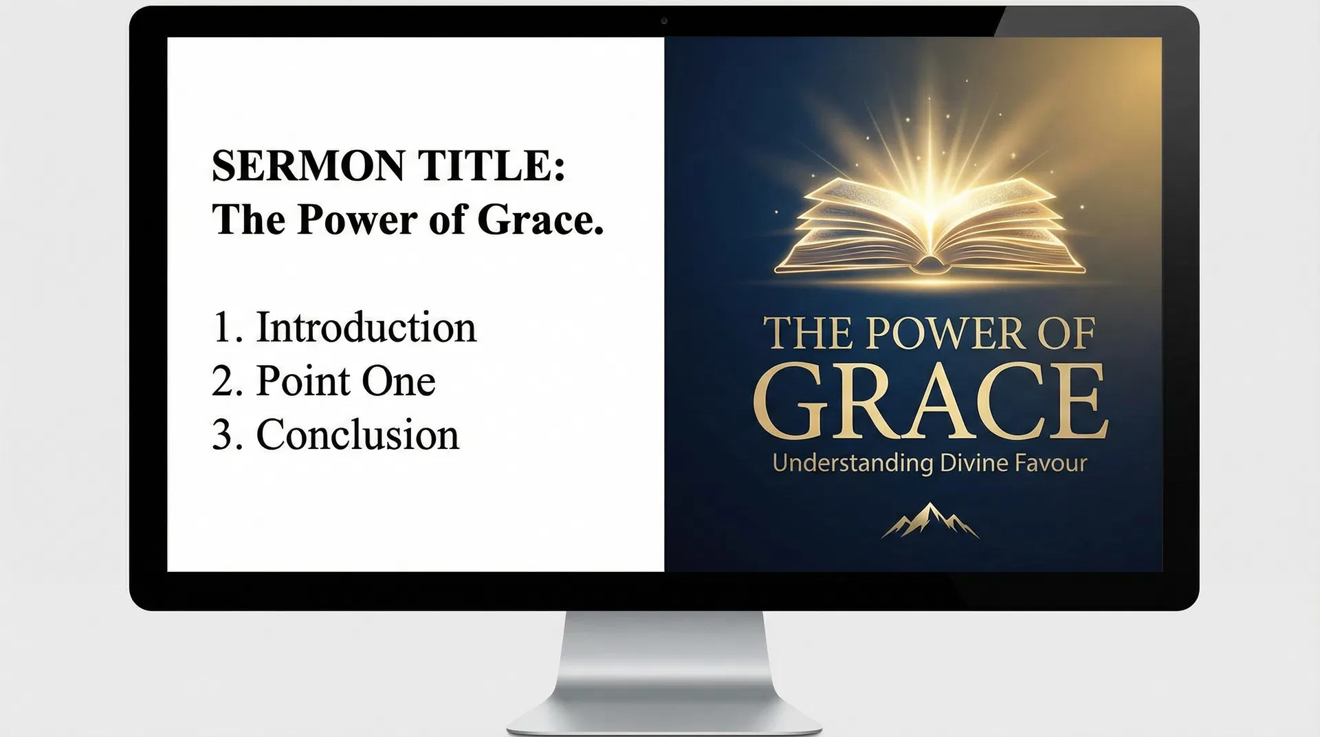 Side-by-side comparison of basic PowerPoint slide versus AI-generated professional presentation