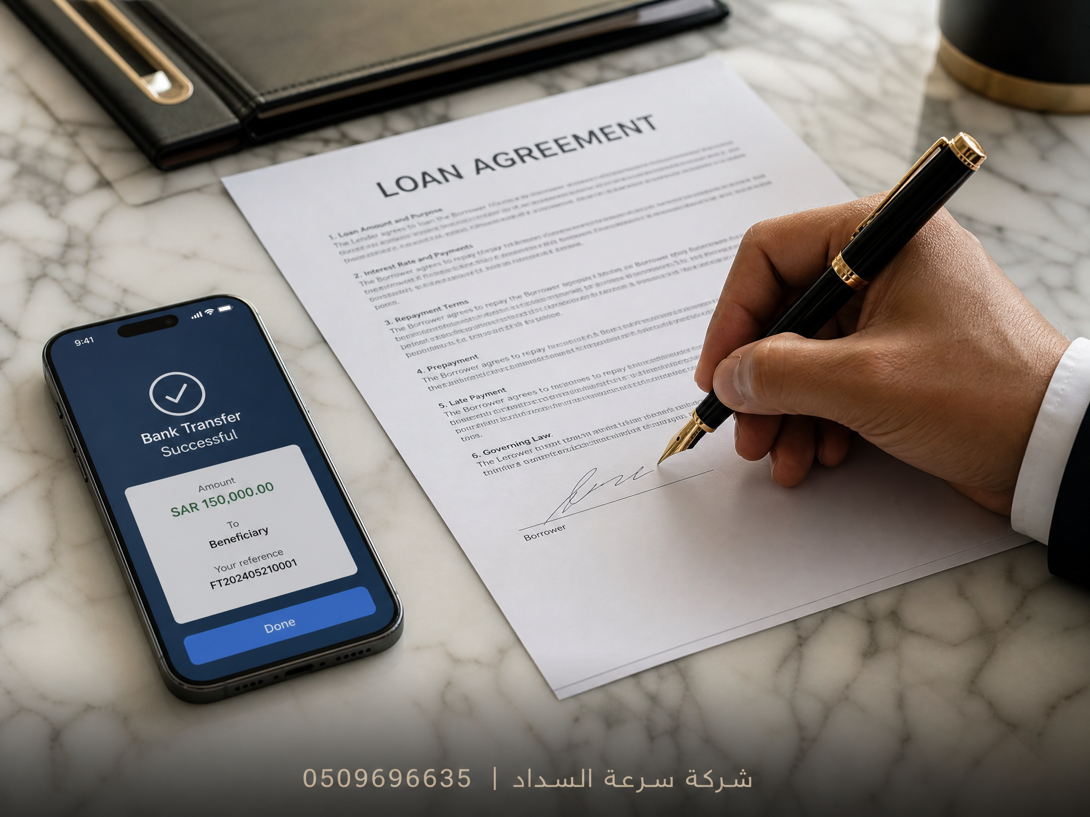 استخراج قرض جديد وتوقيع الاتفاقية