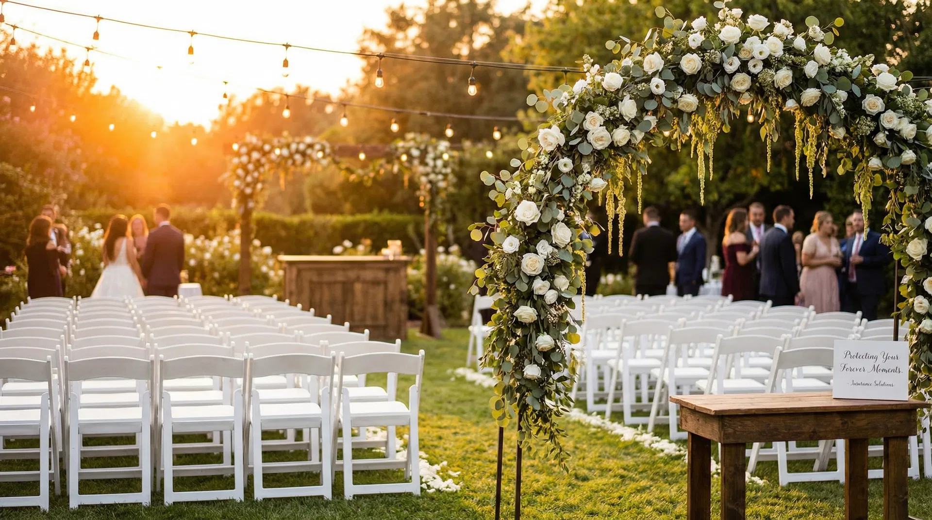 Elegant outdoor wedding ceremony - Wedding Insurance