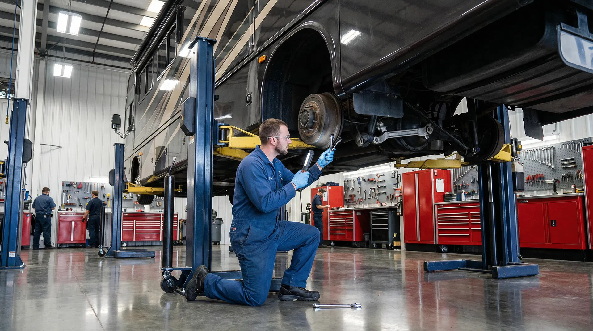 RV brake system being inspected at CTR Repair