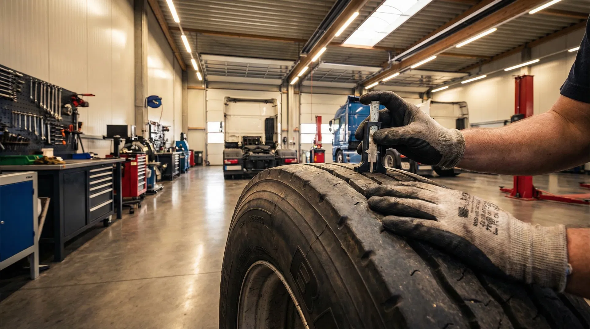 Tire tread depth measurement