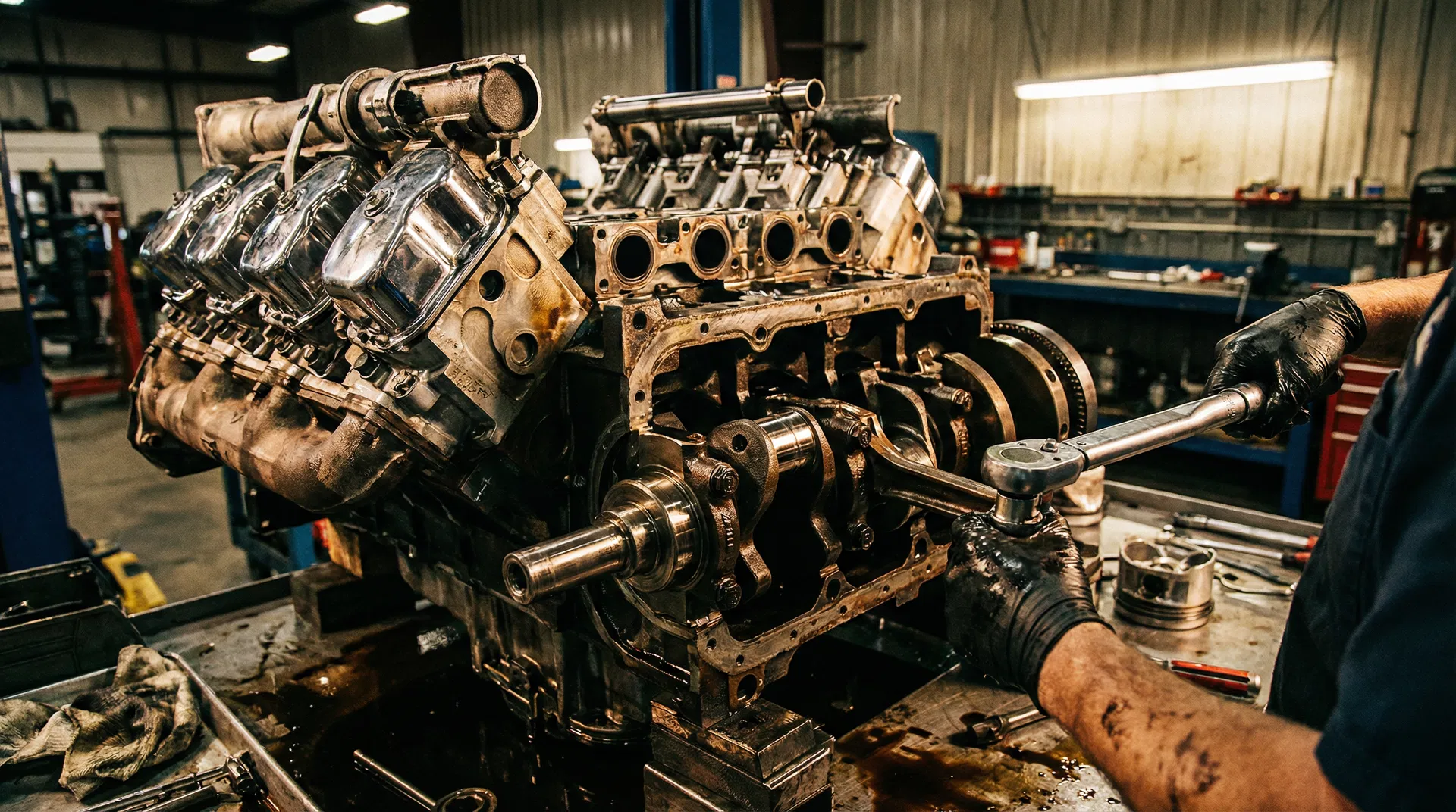 Diesel engine close-up at CTR Repair Concord NC