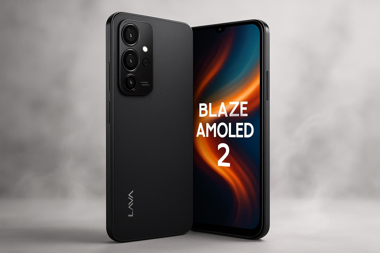 Lava Blaze AMOLED 2 in Midnight Black with its triple camera setup