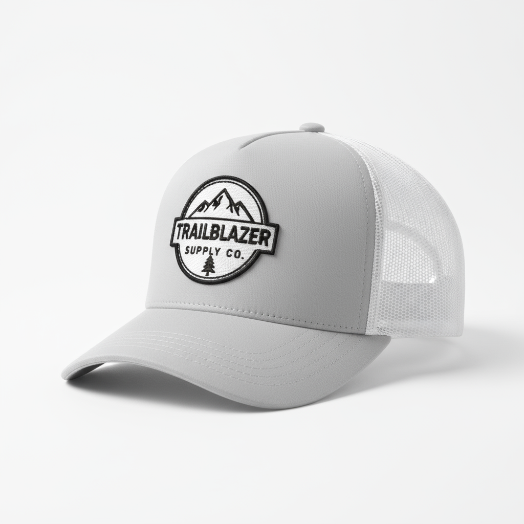 Trucker cap with foam front and mesh back panels