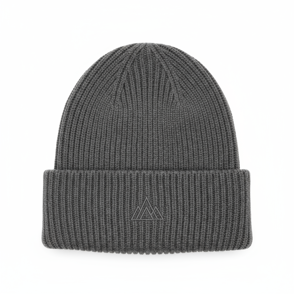 Knit beanie with cuff for winter branding