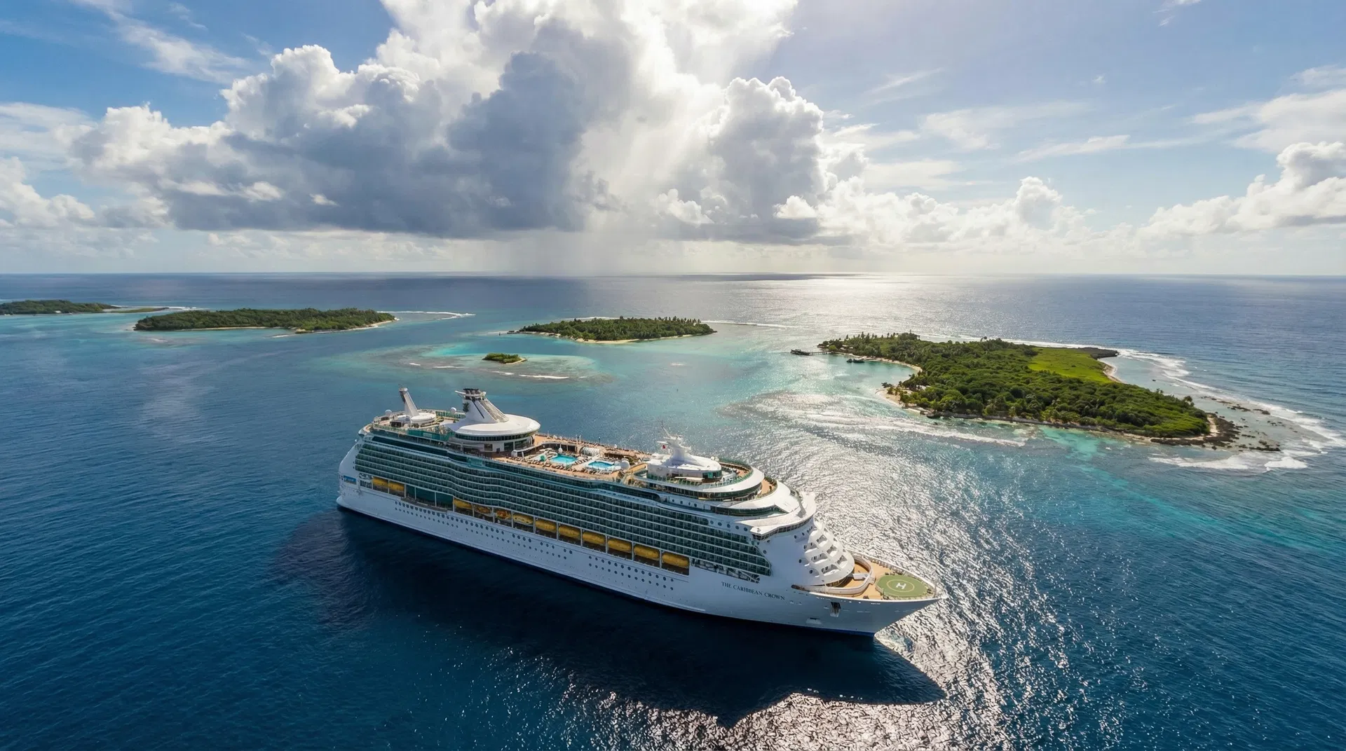 Luxury cruise ship in the Caribbean