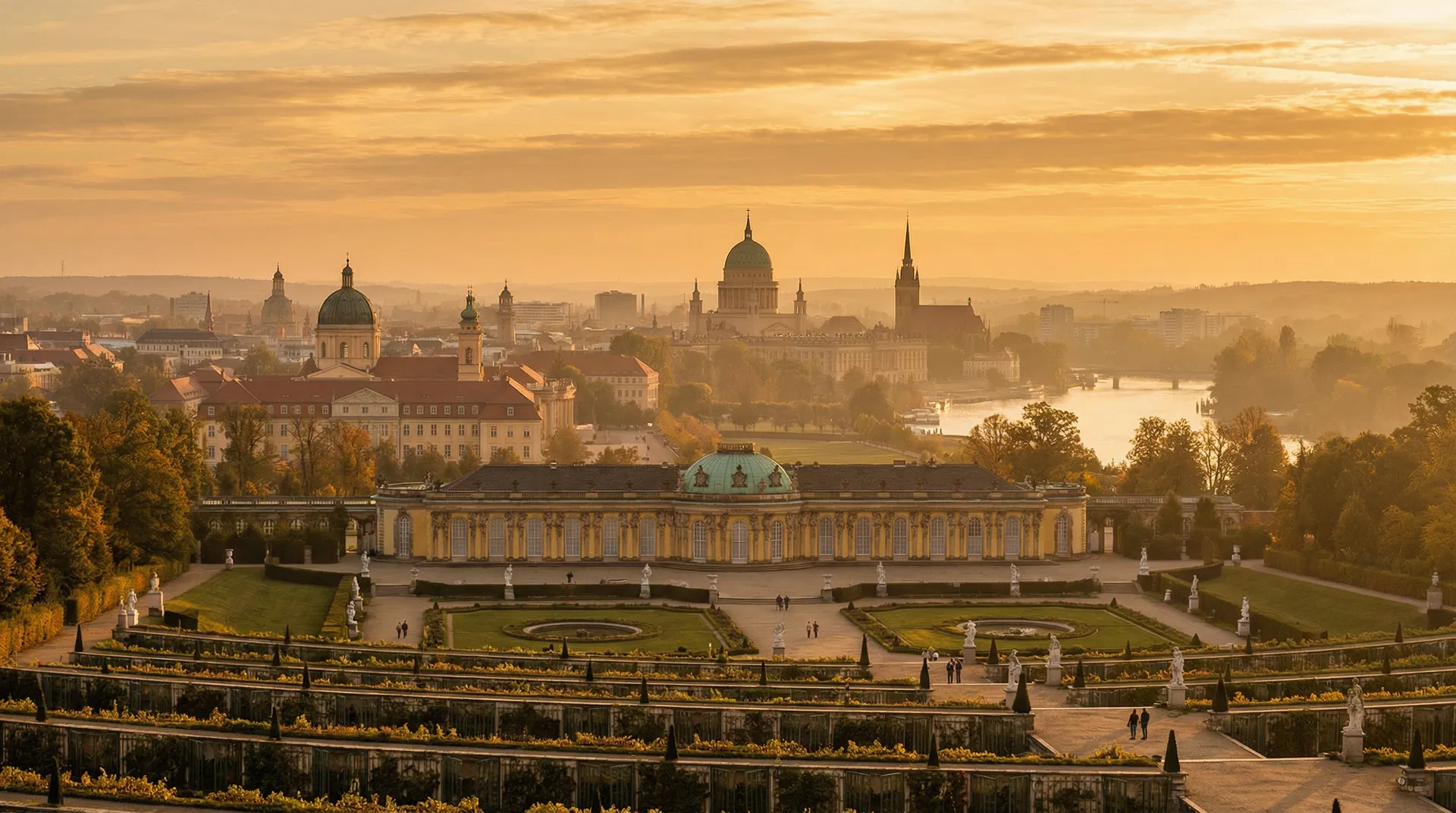 Potsdam Stadtansicht mit Schloss Sanssouci