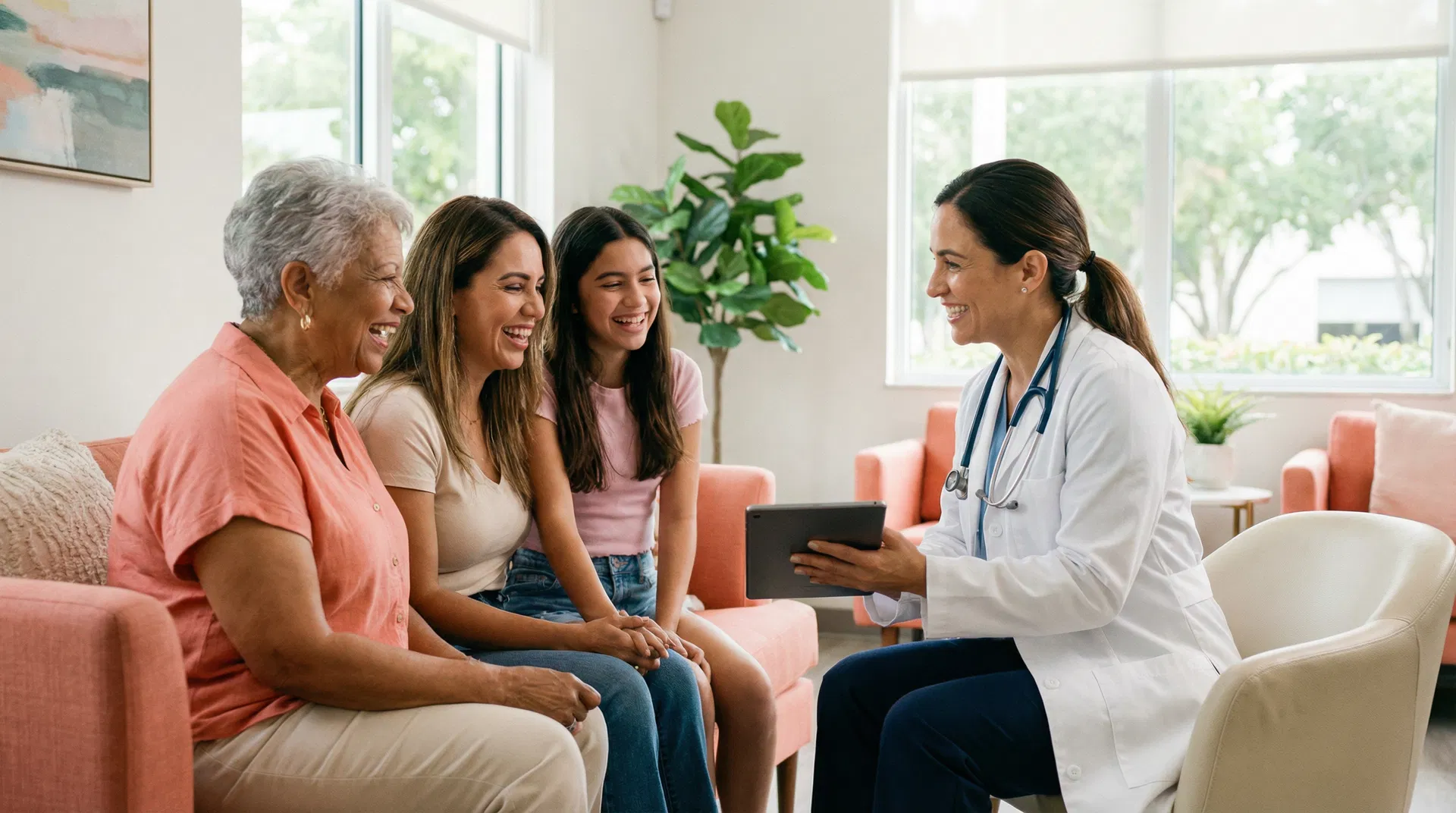 Diverse family consulting with doctor at SFF HC