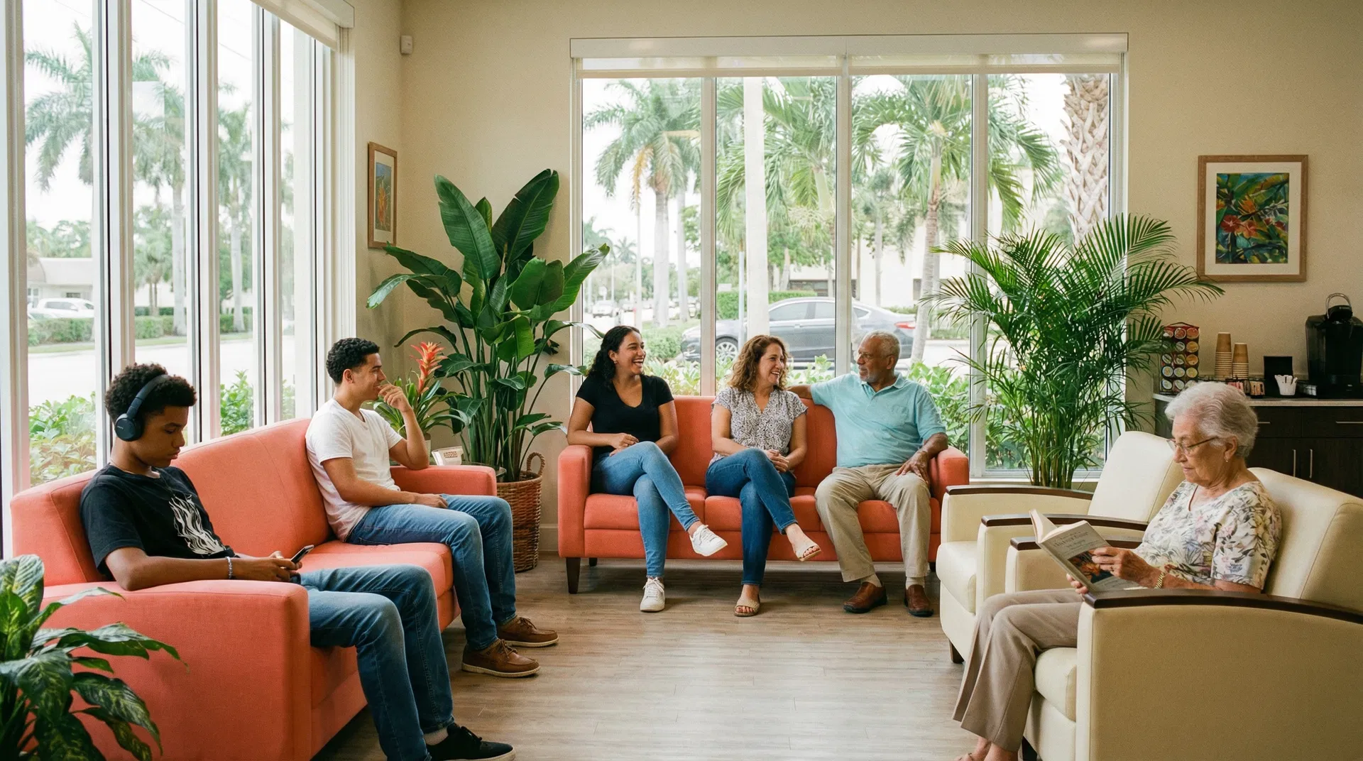 Diverse community in our waiting room
