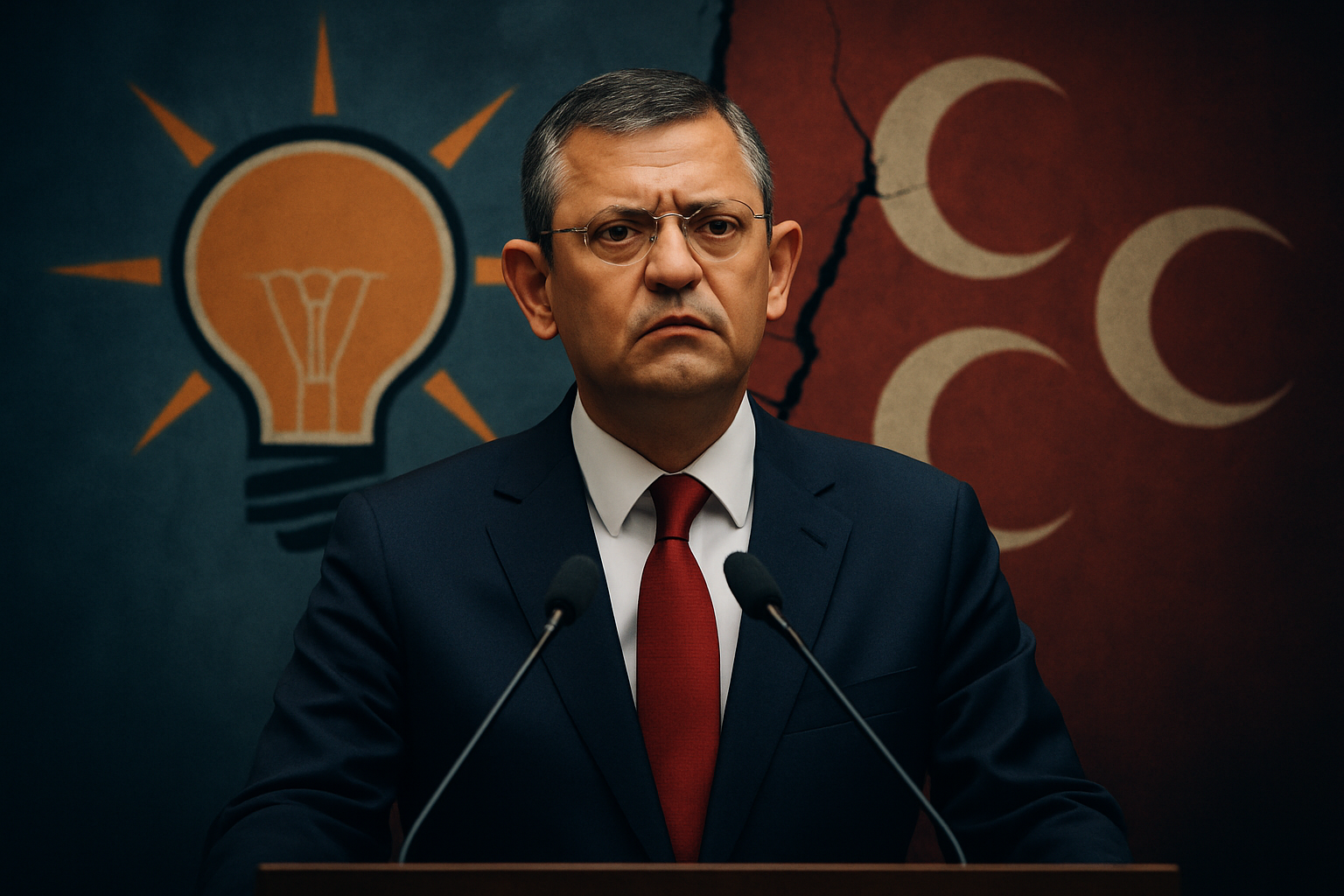 Özgür Özel'in Cumhur İttifakı'ndaki gerilime dair yorumunu yansıtan görsel