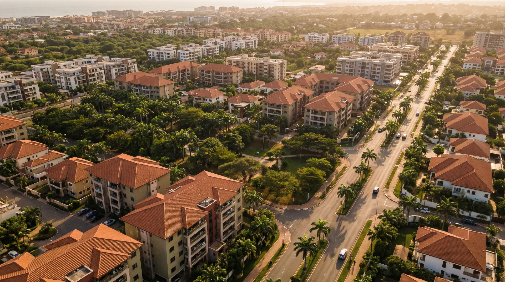 Aerial view of Accra, Ghana