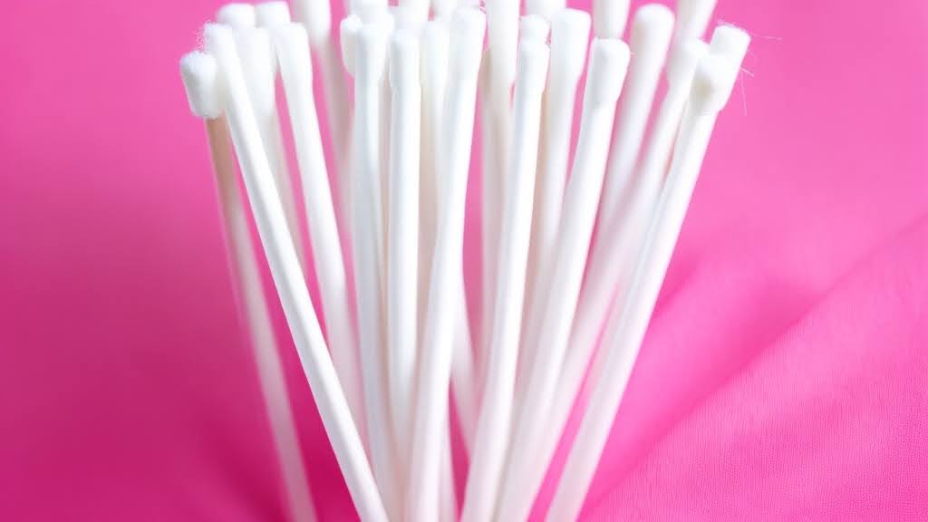 Image of a hand placing a bamboo cotton bud into a compost bin