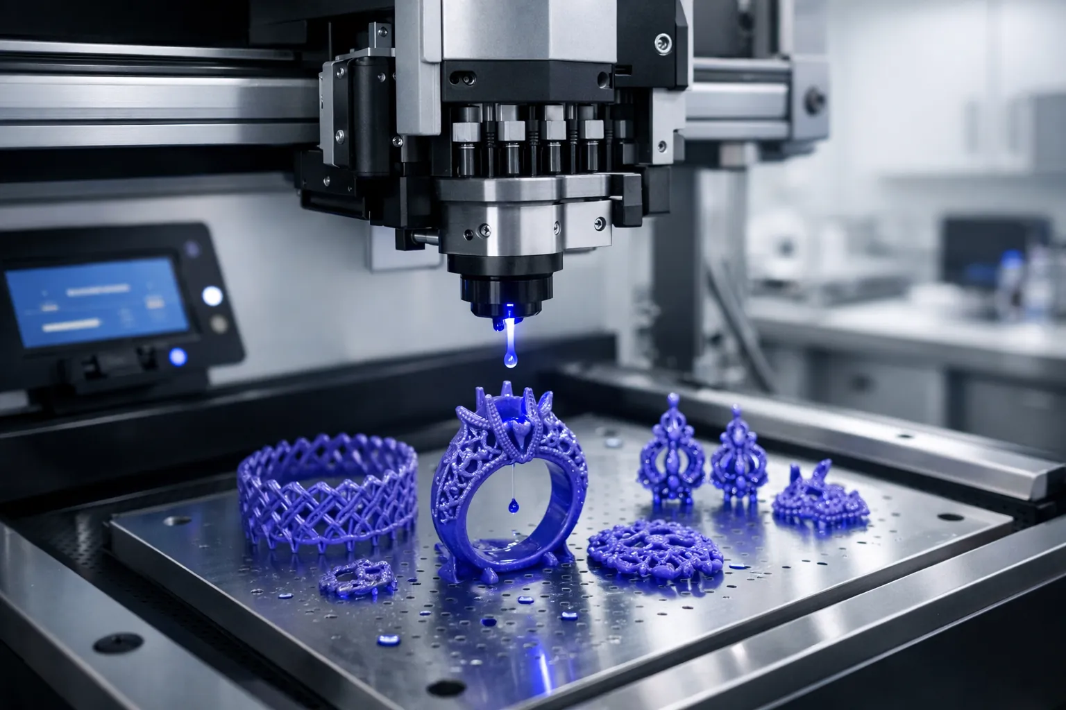 High-precision 3D wax printer printing jewelry patterns High-precision 3D wax printer printing jewelry patterns