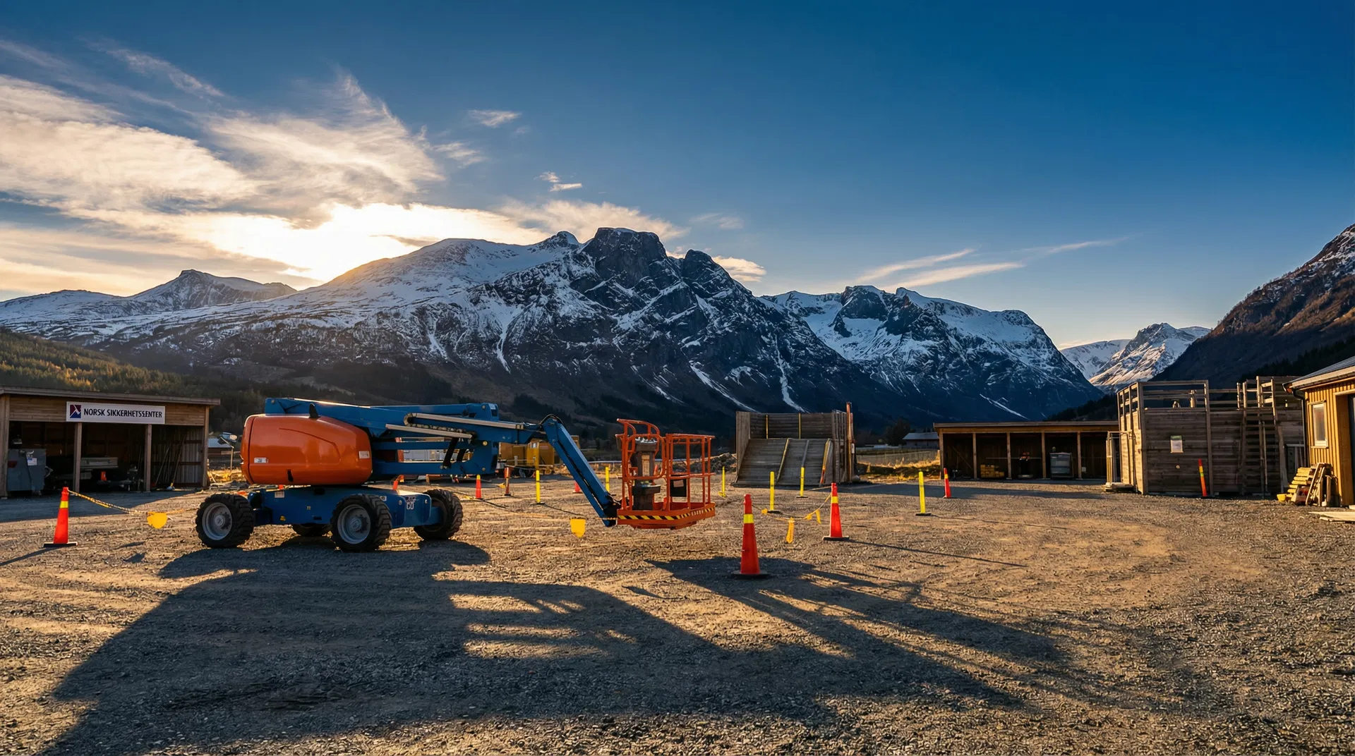 Opplæringsfelt med lift og fjelllandskap