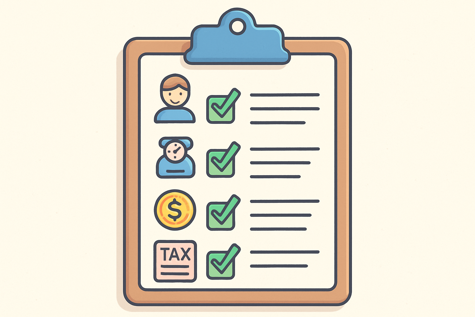 Ilustração de uma prancheta com um checklist