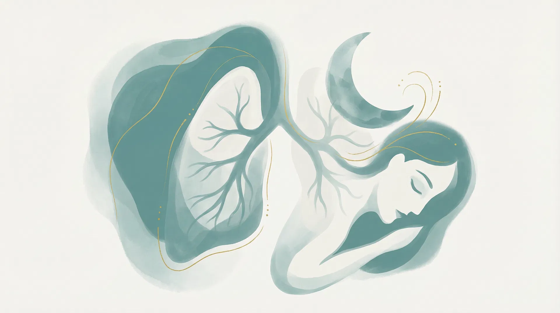 Ilustração sobre apneia do sono e respiração