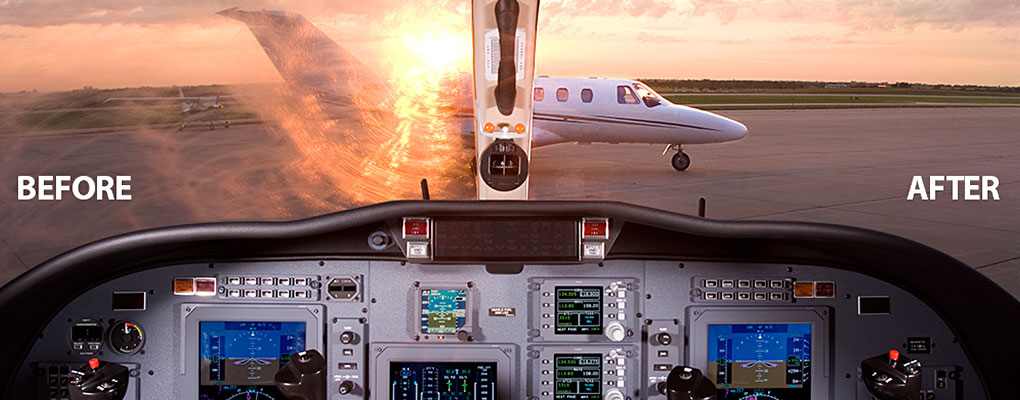 Aircraft Window Before and After