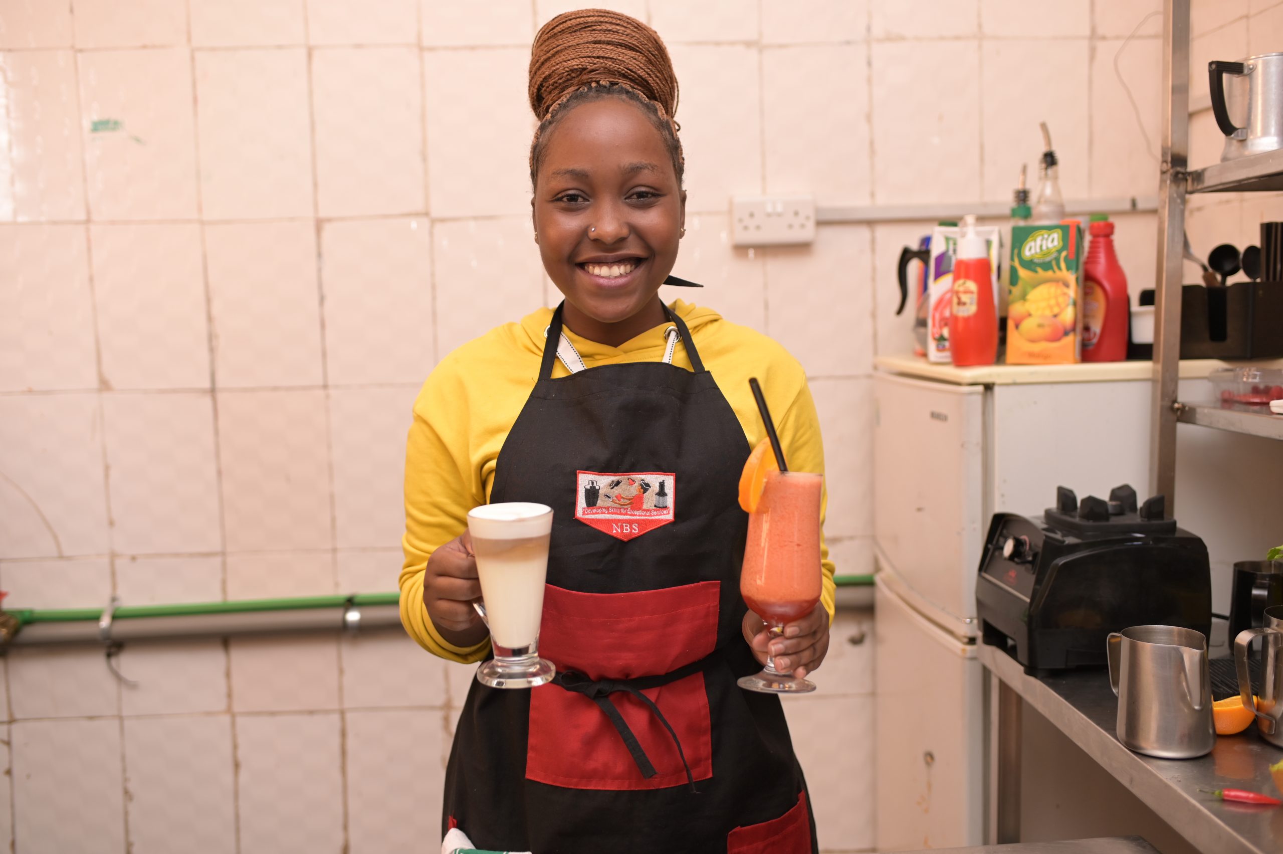 Students in a barista class at Nairobi Bar School