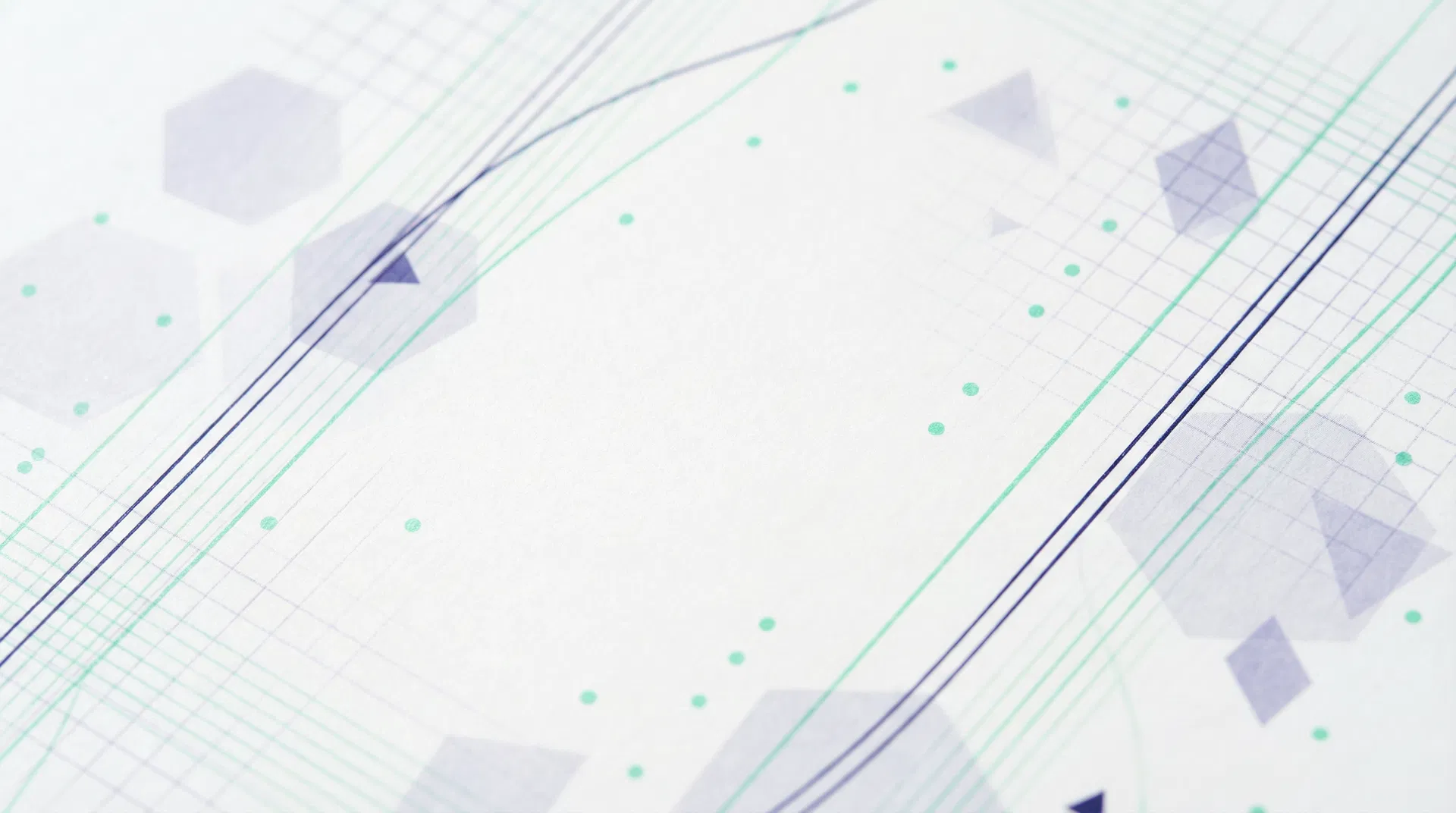 Abstract geometric composition in indigo and mint tones