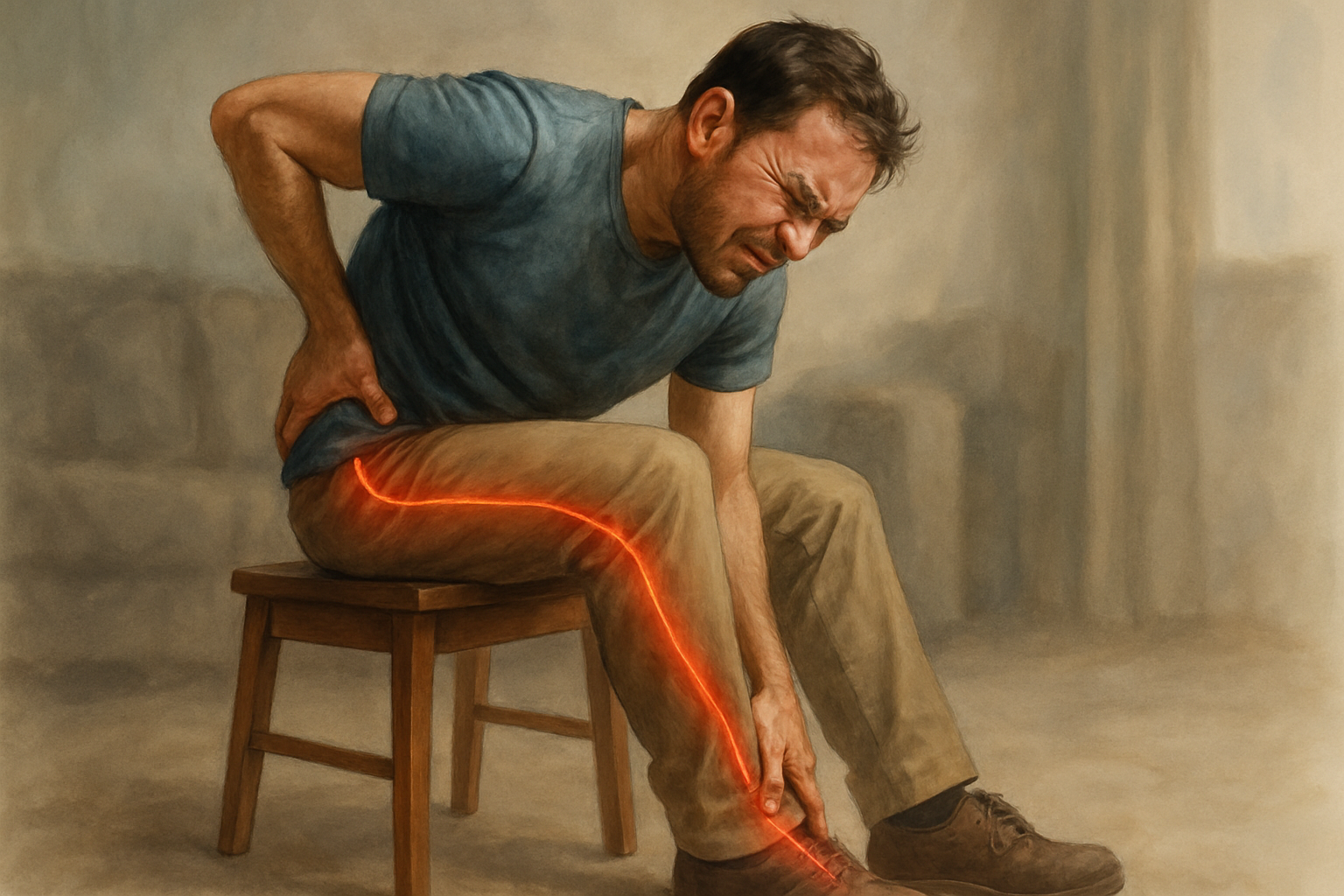 صورة توضيحية لألم عرق النسا